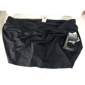 AVIA Womens Mid-Rise Black Swim Skirt Swimsuit XL Adjustable Coverage NEW NWT